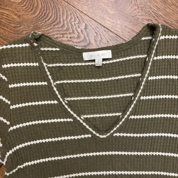 Anthropologie EritAli Striped Tallie Peplum top - Picture 7 of 10